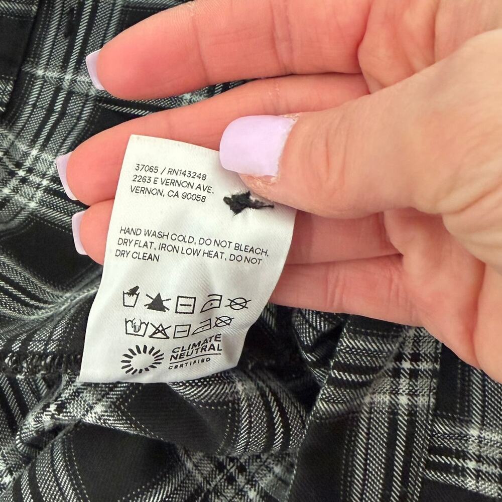Reformation Black White Plaid Deadstock Fabric Franklin Pants Sz 6 - Picture 4 of 5